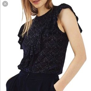 Topshop velvety burnout top